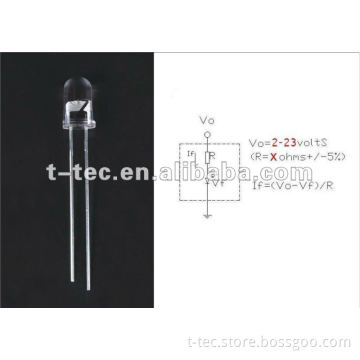 Red Round Dip Diode Resistor Led 12V With 3mm 5mm Standard Directivity
